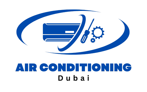 Logo for Air Conditioning Dubai - blue image of an air conditioning unit and some tools